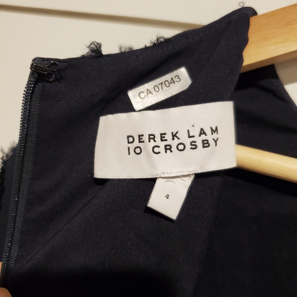 Luxury blouse small 4 Derek lam 10 crosby top tassles 3/4 sleeve crew neck shirt - Picture 3 of 16